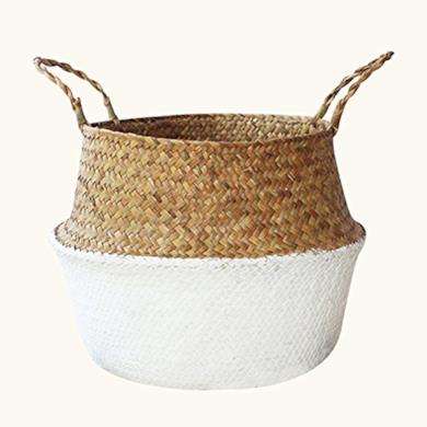 Cesta portaoggetti in paglia intrecciata
