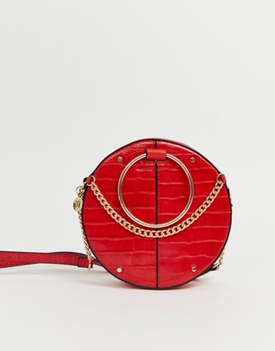 Borsa a tracolla tonda rossa