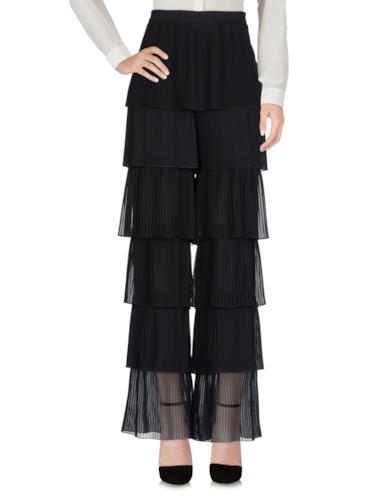 Pantaloni a palazzo con balze e plissè
