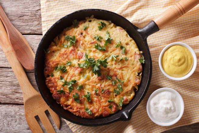 Rosti svizzero con patate e pancetta Rosti svizzero