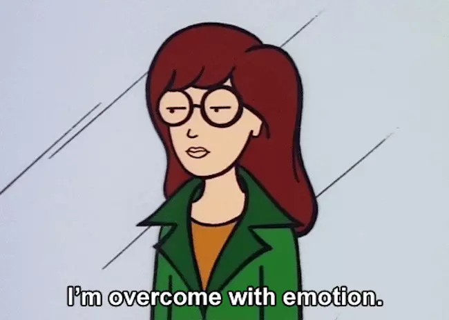 Daria profondamente emozionata. La serie TV di MTV è una delle migliori degli anni '90 Daria emozionata, il personaggio è il protagonista dell'omonima serie TV di MTV