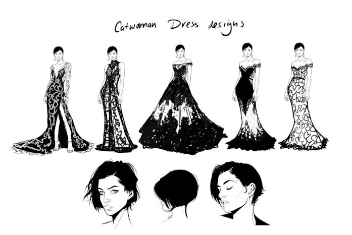 Le bozze del vestito da sposa di Catwoman Le prove per il vestito nunziale di CatWoman