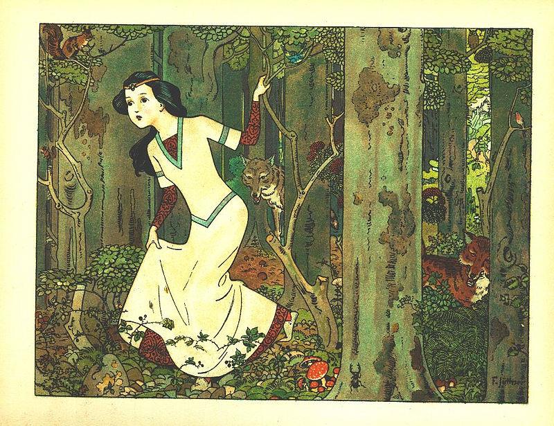 Biancaneve dei fratelli Grimm. La principessa Biancaneve che ricorda le fiabe dei Grimm.