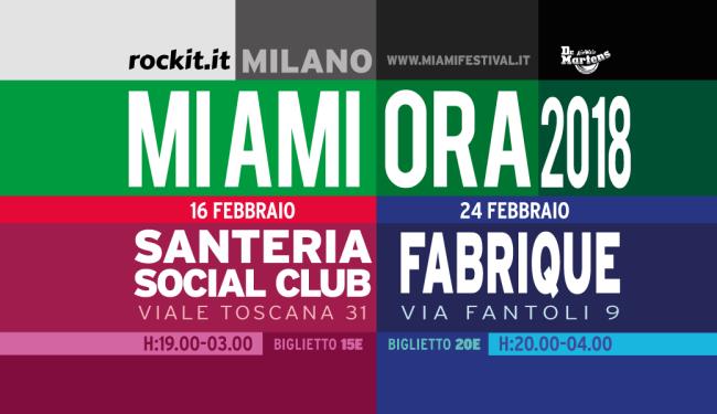 Il 16 e il 24 febbraio va in scena il Mi Ami Ora 2018, due serate all’insegna della musica italiana più innovativa del momento Programma Mi Ami Ora 2018
