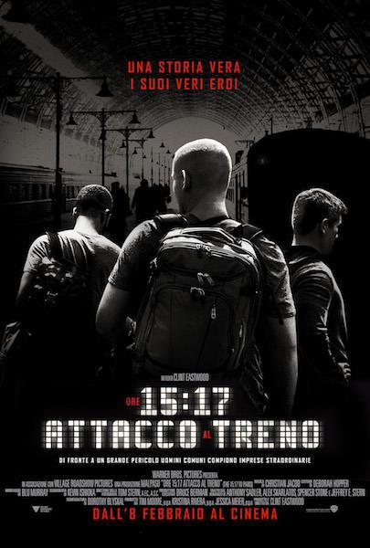 Attacco al treno, locandina del film La locandina del nuovo film di Clint Eastwood (2018)