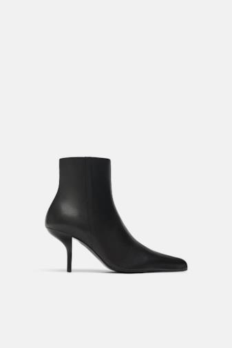 Stivaletti con tacco sottile in pelle