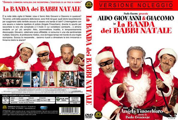 La copertina del DVD La banda dei Babbi Natale La copertina del film di Aldo Giovanni e Giacomo La banda dei Babbi Natale