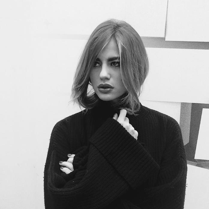 Cristina Marino Cristina Marino con maglione nero accollato