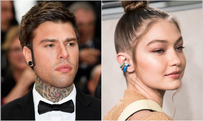 Fedez fa un complimento a Gigi Hadid Collage tra Fedez e Gigi Hadid