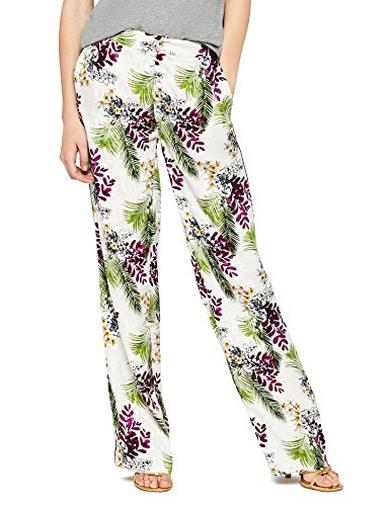 Pantaloni palazzo bianchi a fiori