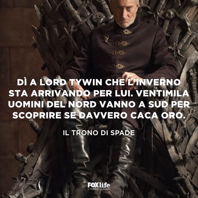 Frase inverno sta arrivando Lord Tywin