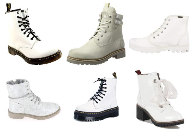 Anfibi bianchi di tendenza per l'autunno inverno 2018-19 Anfibi bianchi da donna di moda per l'A/I 2018-19