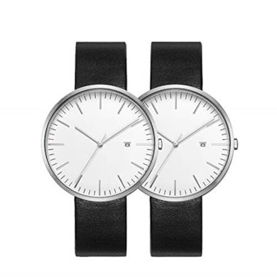 Set di 2 Orologi analogici con Cinturino in Pelle