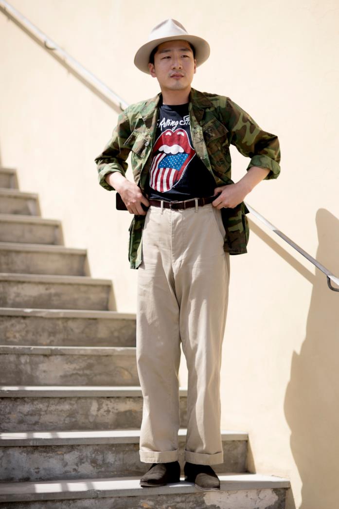 Street style Pitti Uomo 96, giacca militare Street style Pitti Uomo 96