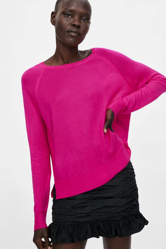 Pullover 50% viscosa, 50% acrilico basic rosa fluo Pullover 50% viscosa, 50% acrilico basic rosa fluo