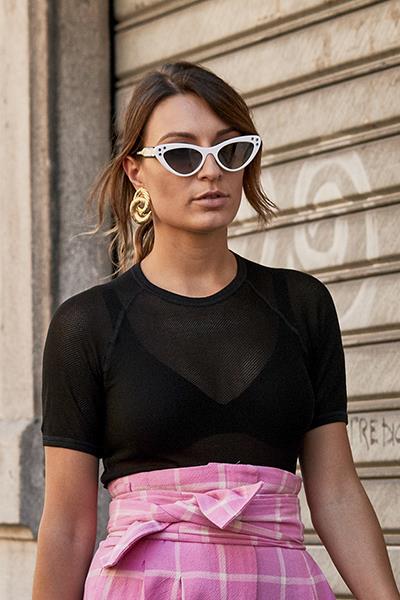 Occhiali da sole cat-eye bianchi Occhiali da sole in versione cat-eye