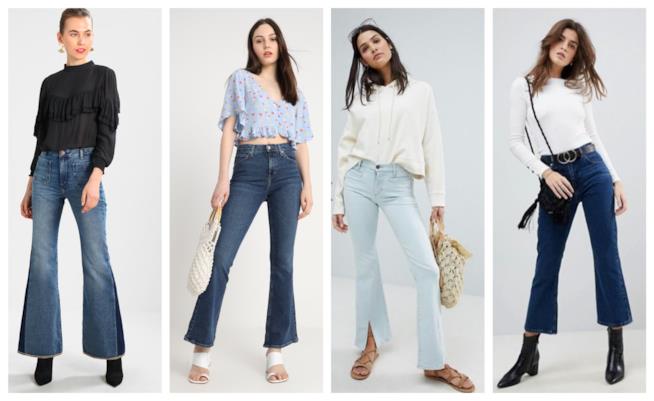 I jeans a zampa d'elefante moda P/E 2018 A zampa d'elefante, i jeans come nei Seventies