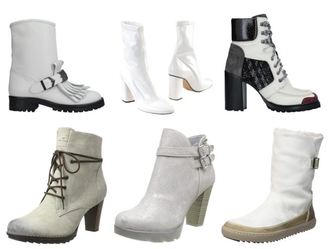 Stivaletti bianchi di tendenza per l'autunno inverno 2018-19 Ankle boots bianchi di moda per l'autunno inverno 2018-19
