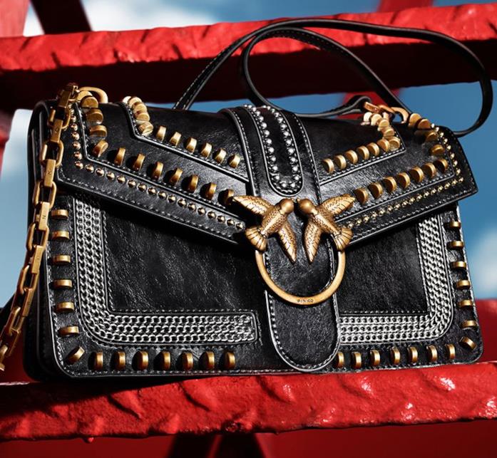 La Pinko Round Love bag dalle grafiche geometriche La Pinko Round Love bag dalle grafiche geometriche