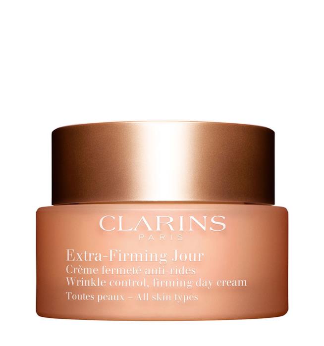 Clarins presenta le sue novità skincare per la pelle matura Crema viso Extra-Firming Jour Clarins