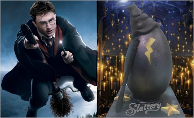 L'uovo a tema Harry Potter Collage tra Harry Potter e uovo