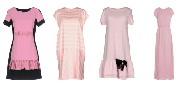 I vestiti modello a t-shirt rosa per l'estate 2018 Gli abiti modello a t-shirt di tendenza per l'estate 2018