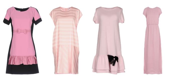 I vestiti modello a t-shirt rosa per l'estate 2018 Gli abiti modello a t-shirt di tendenza per l'estate 2018