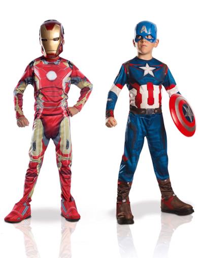 Costumi per bambini, Set da 2 pezzi, Capitan America + Iron Man