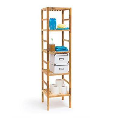 Scaffale Bagno in Legno di Noce Oliato