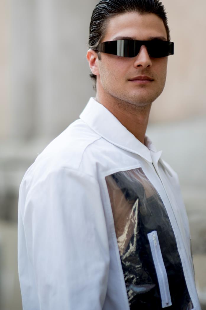 Occhiali da sole street style Tendenza occhiali da sole a mascherina 2019