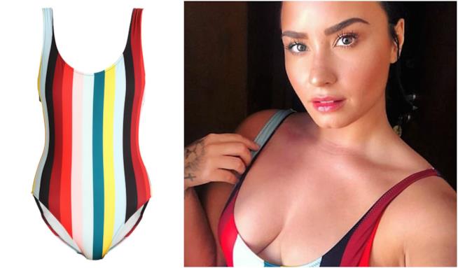 Demi Lovato indossa il costume arcobaleno Costume arcobaleno Solid & Striped di Demi Lovato