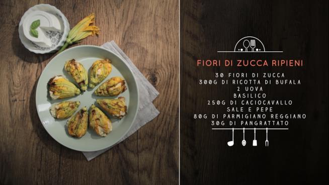 Fiori di zucca al forno con ripieno di ricotta di bufala e caciocavallo Fiori di zucca con ricotta e caciocavallo