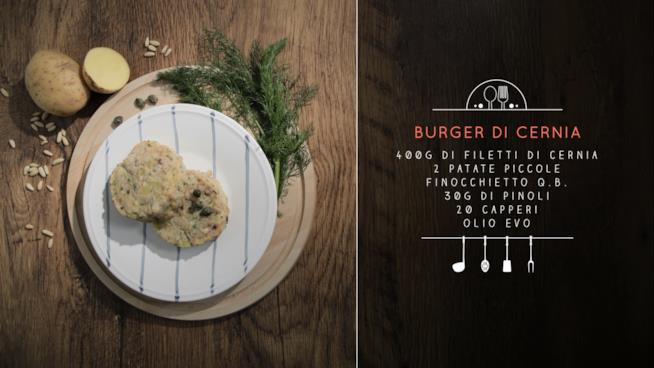 La ricetta del burger di filetti di cernia Burger di cernia