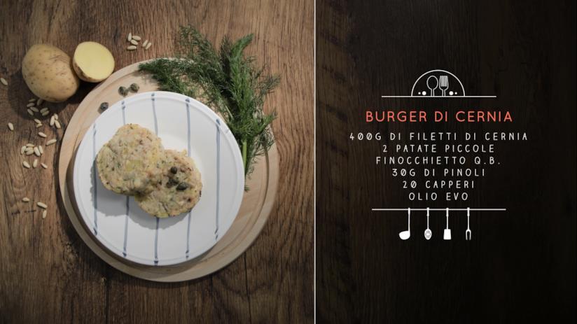 La ricetta del burger di filetti di cernia Burger di cernia
