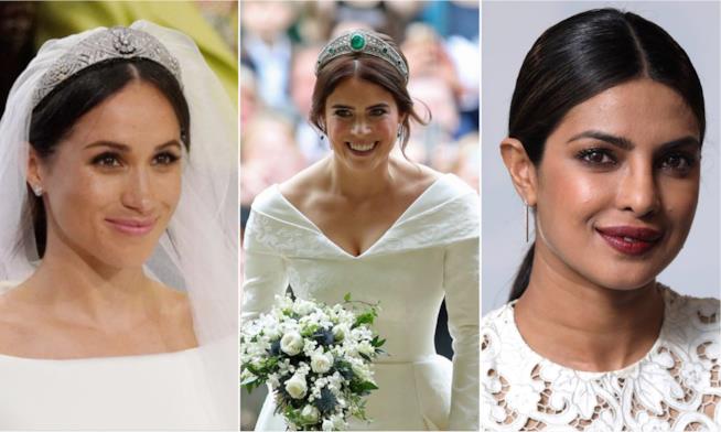 Gli abiti da sposa piano indimenticabili del 2018 Collage tra Meghan Markle, Priyanka Chopra ed Eugenia