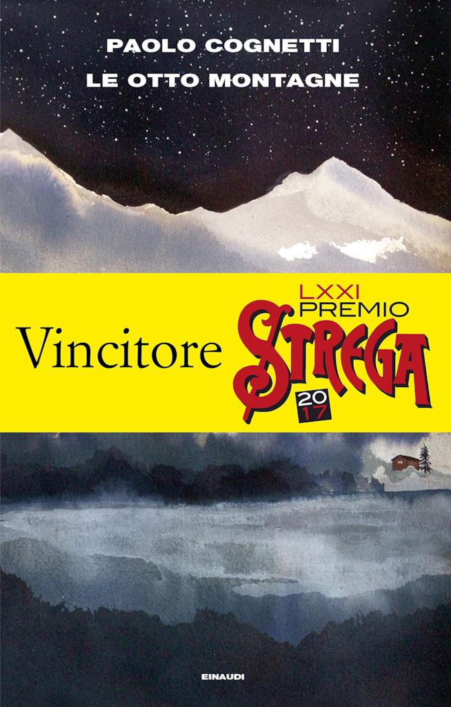 Le otto montagne La copertina di Le otto montagne con il ghiaccio e le stelle