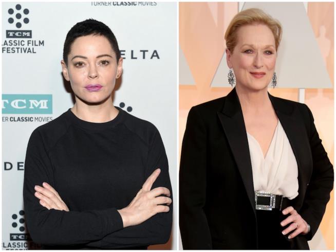 Rose McGowan contro Meryl Streep: accuse di omertà per il caso Weinstein Rose McGowan e Meryl Streep