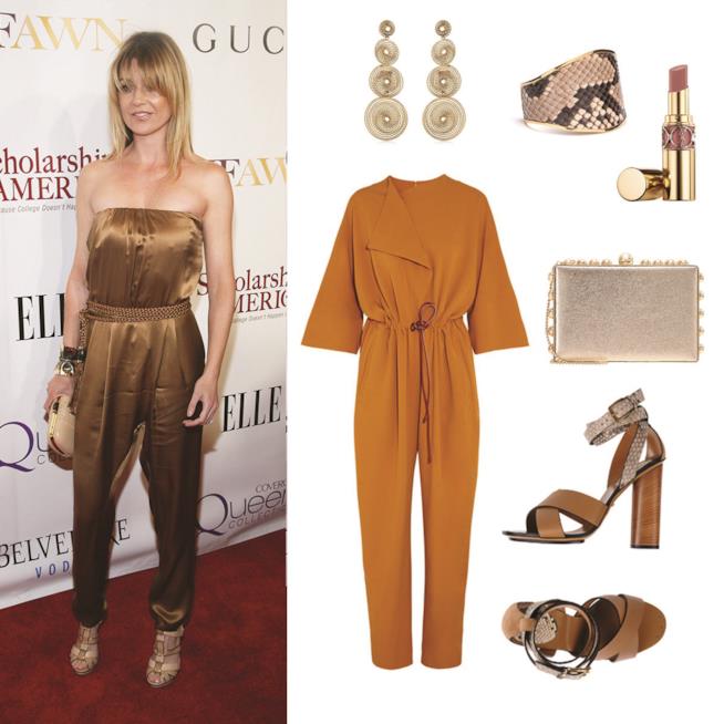 Look di Ellen Pompeo in oro Ellen Pompeo in look oro
