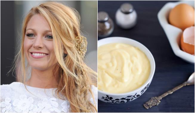 Blake Lively: il segreto dei capelli Collage tra Blake Lively e la maionese
