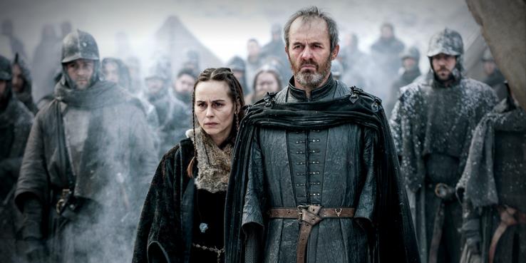 Stannis Baratheon in Game of Thrones Una scena di Game of Thrones con Stannis Baratheon