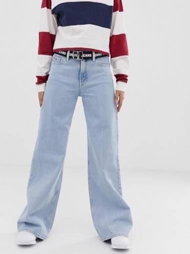 Jeans a zampa a vita alta