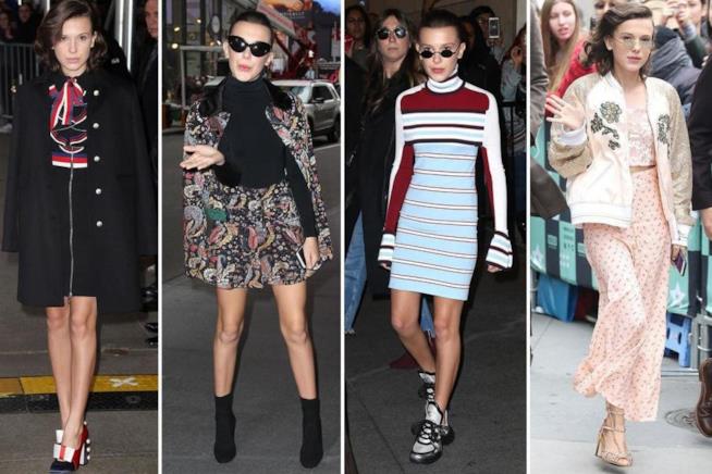 I mille look di Millie Bobby Brown Millie Bobby Brown con indosso gli outfit del tour promozionale