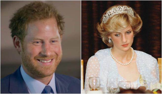 Harry ha formulato un discorso struggente su Diana Un collage tra Harry e la principessa Diana