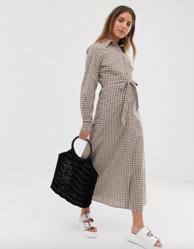 Abito a camicia a quadretti