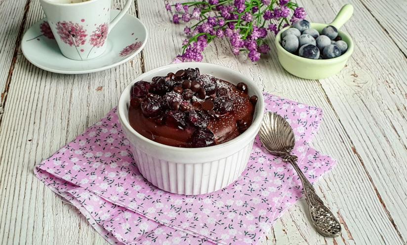 Pudding Ciotola con crema di cioccolato