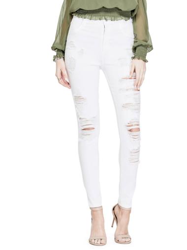 Jeans skinny strappi frontali
