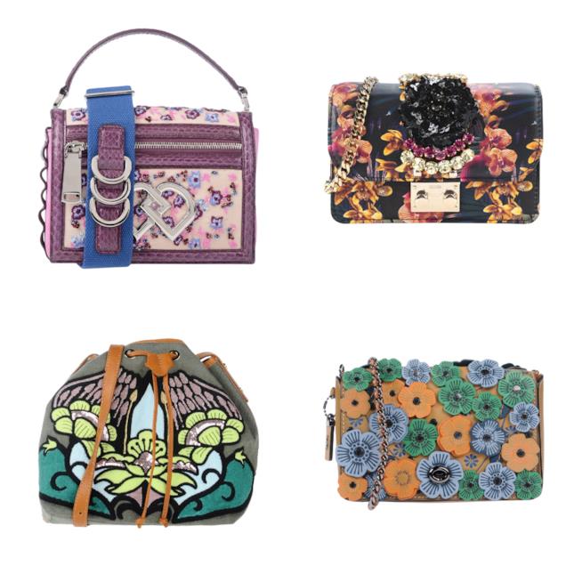 Borse a tracolla con stampa floreale di moda per l'autunno inverno 2018-2019 Con la stampa fiorata, le borse a tracolla di tendenza A/I 2018-19