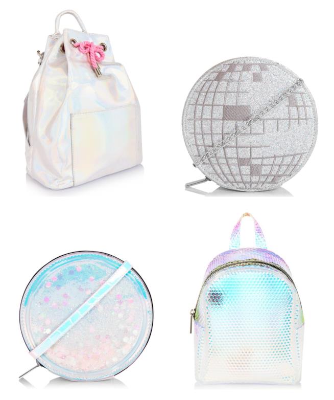 Borse e zainetti iridescenti di moda per l'estate 2018 Iridescenti e super brillanti, gli zainetti e le borse dell'estate 2018