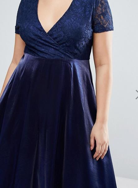 Vestito longuette a con gonna a ruota curvy