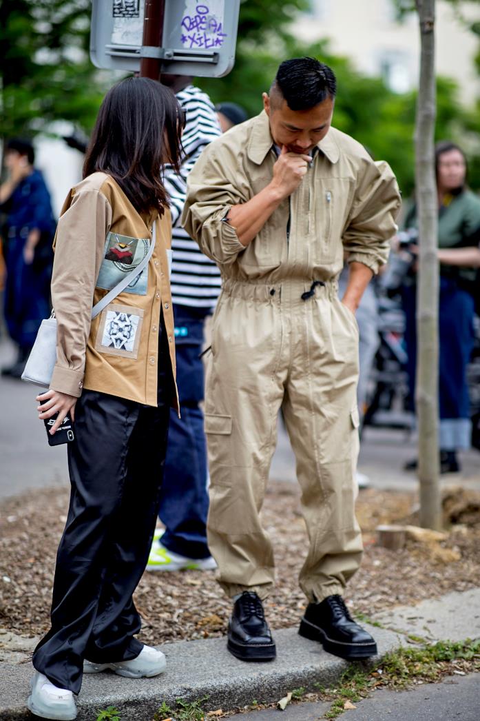 Le tute Paris Fashion Week Street Style PFW Tuta beige stile cargo